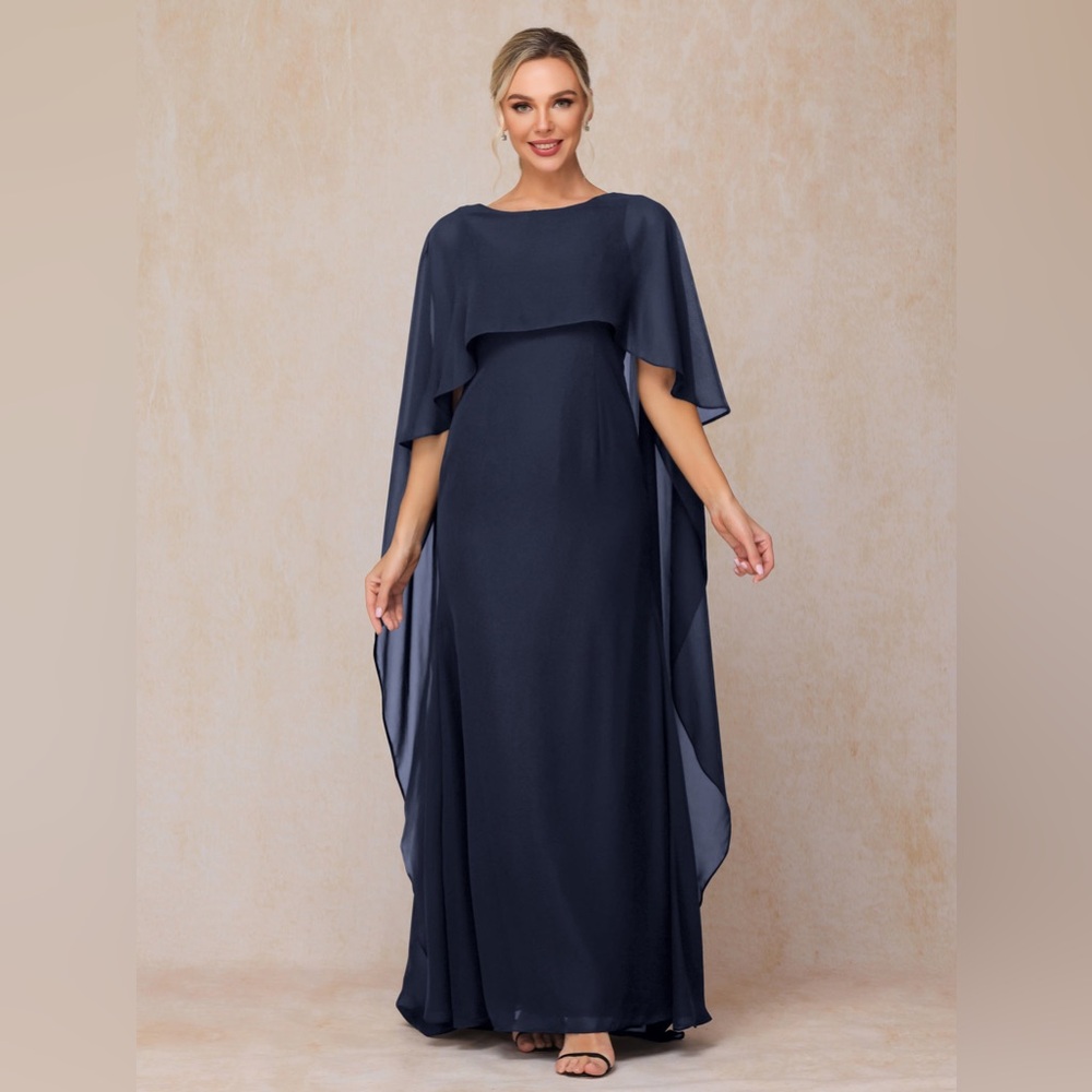 Elegant Navy Blue Evening Gown